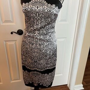 Elegant Black and White Patterned Dress